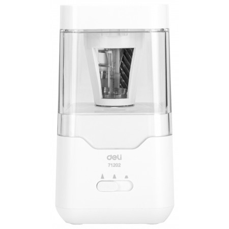 Точилка для карандашей электрическая Deli E71202 1 отверстие пластик белый (батарея) Точилка для карандашей электрическая Deli E71202 1 отверстие пластик белый (батарея)