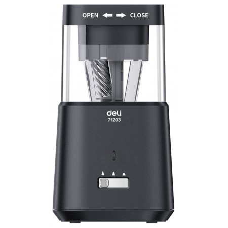 Точилка для карандашей электрическая Deli E71203-GY 1 отверстие пластик темно-серый (батарея) Точилка для карандашей электрическая Deli E71203-GY 1 отверстие пластик темно-серый (батарея)