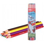 Карандаши цв. Deli EC00807 Super Wings шестигран. тополь 12цв. туба пл.