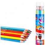 Карандаши цв. Deli EC00817 Super Wings шестигран. тополь 18цв. туба пл.