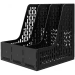 Лоток вертикальный Deli E9843 BLACK 3отд. сборный для бумаг 250x257x275мм черный пластик