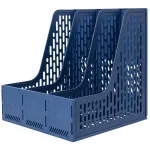Лоток вертикальный Deli E9843 BLUE 3отд. сборный для бумаг 250x257x275мм синий пластик