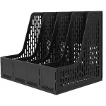 Лоток вертикальный Deli E9844 BLACK 4отд. сборный для бумаг 325x257x275мм черный пластик