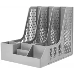 Лоток вертикальный Deli E9847 GREY 3отд. сборный для бумаг 253x320x275мм серый пластик пластиковый пакет