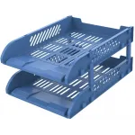 Лоток горизонтальный Deli E9212 BLUE сборный для бумаг 325x241x155мм синий пластик (упак.:2шт) пластиковый пакет