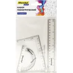 Набор линеек Silwerhof Color пластик прозрачный компл.:лин.20см/угольн.30х14см/угольн.45х10см/трансп.180