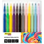 Фломастеры Silwerhof Create 10мм 169мм кисть Вентилируемый 12цв. пакет с европодвесом Фломастеры Silwerhof Create 10мм 169мм кисть Вентилируемый 12цв. пакет с европодвесом