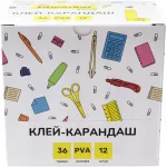 Клей-карандаш Silwerhof Eco 36гр ПВА дисплей картонный