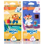 Карандаши цв. Deli EC138-24 Colorwow 3мм трехгран. 24цв. карт.кор. (24шт) 24 карандаша