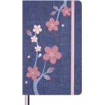 Блокнот Moleskine LIMITED EDITION SAKURA LESU08QP060 Large 130х210мм обложка текстиль 176стр. линейка синий 2025