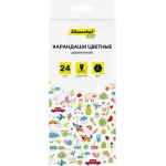 Карандаши цв. Silwerhof Eco 2.65мм шестигран. дерево ассорти 24цв. коробка/европод.