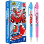 Ручка шариков. автоматическая Deli Super Wings (EQ61-BL) ассорти d=0.7мм син. черн. 1стерж. пулевидный пиш. наконечник кругл. резин. манжета чернила пониженной вязкости