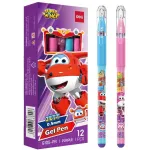 Ручка гелев. Deli Super Wings (EG105-PR) ассорти d=0.5мм фиол. черн. 1стерж. пулевидный пиш. наконечник кругл. резин. манжета