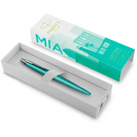 Ручка шариков. Parker Jotter Miami K179 (2221602) бирюзовый M син. черн. подар.кор.