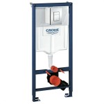 Инсталляция GROHE Rapid SL для подвес. унитаза в компл. с клав. смыва (квадрат.кнопка, хр.глянц.)