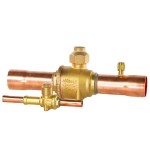 Кран запорный шаровый с сервисным штуцером и патрубками под пайку РИДАН GBC 42s