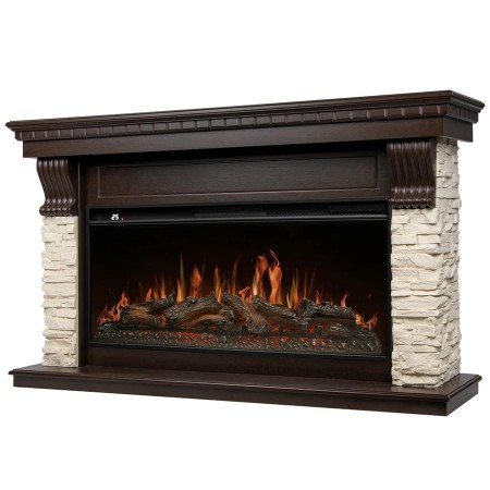 Портал Firelight Michigan 42 камень молочный, шпон темный дуб