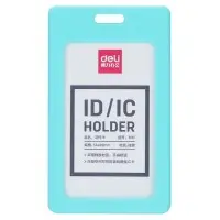 Бейдж для пропуска Deli 8317 l-blue 54х89мм вертикальный без крепления силикон голубой