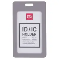 Бейдж для пропуска Deli 8317gray 54х89мм вертикальный без крепления силикон серый