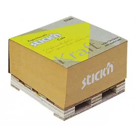 Блок самоклеящийся бумажный Stick`n 21816 76x76мм 400лист. коричневый Kraft Notes "палета"