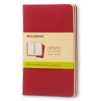 Блокнот Moleskine CAHIER JOURNAL CH113 Pocket 90x140мм обложка картон 64стр. нелинованный клюквенный (3шт)