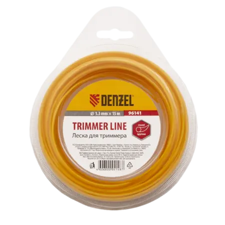 Леска для триммера DENZEL 96141, 1.3 мм x 15 м, круглая 96141 96141