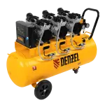 Компрессор безмасляный, малошумный DENZEL DLS 2250/100, 2250 Вт, 3x750, 100 л, 410 л/мин блок управления/ Denzel 58029