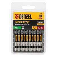 Бита DENZEL IMPACT, PZ3x50 мм, лазерная обработка шлица, сталь S2, 10 шт., Е 6,3 11693