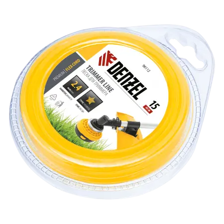 Леска для триммера DENZEL Flex Сord 96112, 2.4 мм x 15 м, звезда, блистер 96112 96112