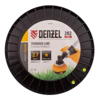 Леска для триммера DENZEL 96287 звезда, 2,7мм х 202м, на DIN катушке FLEX CORD