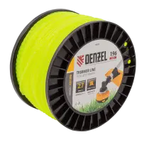 Леска для триммера DENZEL 96299 витой квадрат, 2,7мм х 196м, на DIN катушке FLEX CORD