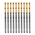 Сверло по металлу DENZEL 3 мм, HSS-Tin, Golden Tip, 10 шт. 717205