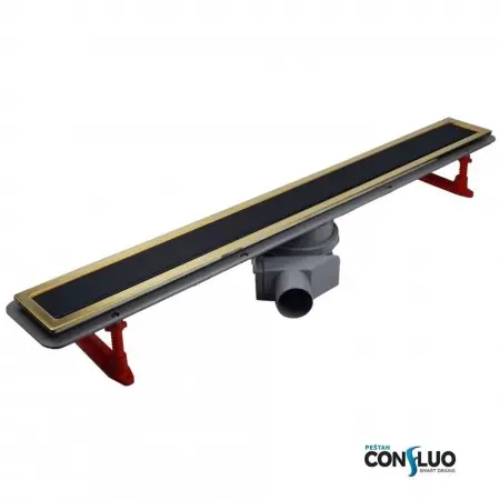 Лоток душевой PESTAN Confluo Premium Line 550 Black Glass Gold 13100115_Pest