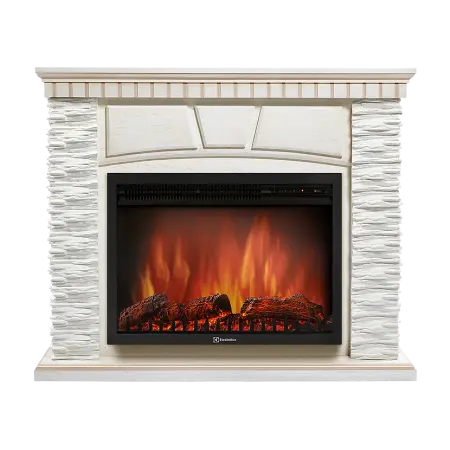 Портал Firelight Porto 25 камень белый, шпон беленый дуб Porto 25 WWO