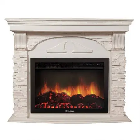 Портал Firelight Torre 30U (угловой) камень белый, шпон белёный дуб Torre 30U WWO