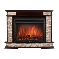 Портал Firelight Scala 25 камень сланец скалистый бурый, шпон тёмный дуб