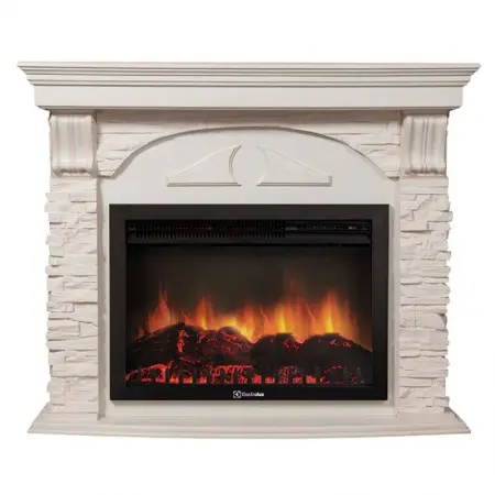 Портал Firelight Torre 25U (угловой) камень белый, шпон белёный дуб Torre 25U WWO