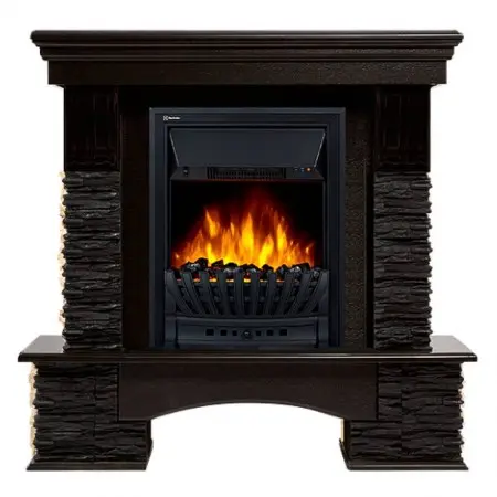 Портал Firelight Pietra Nuovo Classic камень сланец чёрный, шпон венге Pietra New Cl