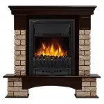 Портал Firelight Forte Wood Classic камень коричневый, шпон темный дуб