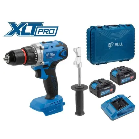 Аккум. дрель-шуруповерт BULL SR 1802 в чем. XLTpro БЕСЩЕТ., 18 В, 80 Н*м, 2*4 А*ч, БЗП 13 мм
(шурупы до 10 мм)