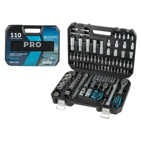 Набор головок и бит 110пр. 1/4",1/2" PRO STARTUL LE MANS (PRO-110L)
(6 граней)