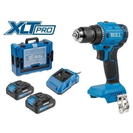 Аккум. дрель-шуруповерт BULL SR 1803 Xcase XLTpro БЕСЩЕТ., 2x2 А*ч, 18 В, 45 Н*м, БЗП 10 мм
(шурупы до 10 мм)