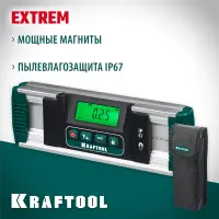 KRAFTOOL диапазон 0-360°, HOLD, подсветка экрана, IP67, точность 0.05°, уровень-уклономер электронный EXTREM 34686