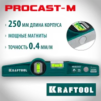 KRAFTOOL  PROCAST-M 250 мм, Магнитный литой уровень (34717-025)