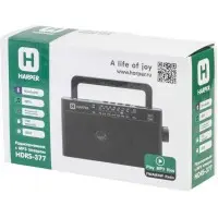 Радиоприемник настольный Harper HDRS-377 черный USB microSD