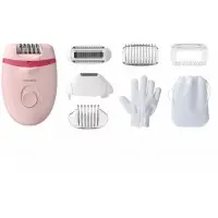 Эпилятор Philips BRE285/00 скор.:2 насад.:5 от электр.сети розовый/розовый