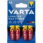 Батарея Varta LongLife Max Power LR6 Alkaline AA (4шт) блистер