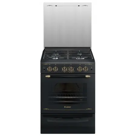 Плита Газовая Gefest ПГ 6100-02 0183 черный (стеклянная крышка) реш.чугун