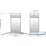 Вытяжка каминная Elikor Аметист S4 90Н-700-Э4Д нержавеющая сталь/тонированное стекло управление: кнопочное (1 мотор)