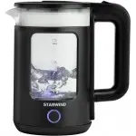 Чайник электрический Starwind SKG1053 1.7л. 1800Вт черный корпус: стекло